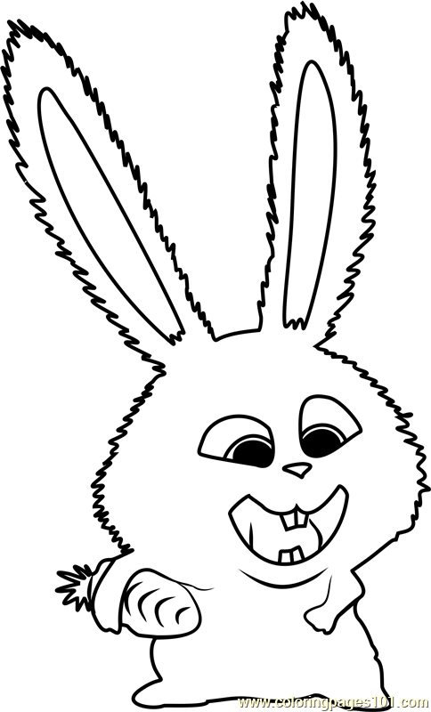 Snowball Coloring Page for Kids - Free The Secret Life of Pets