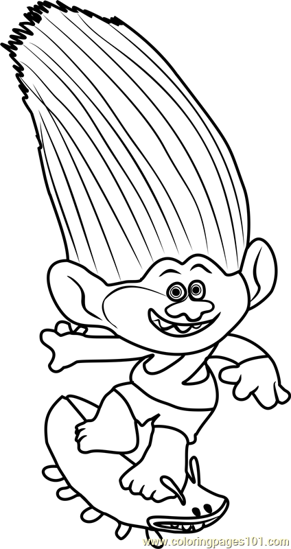 Aspen from Trolls printable coloring page for kids and adults