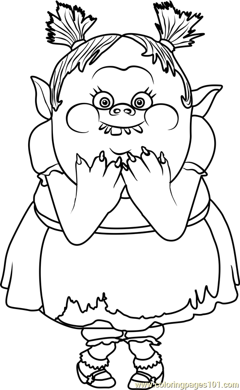 Bridget from Trolls coloring page