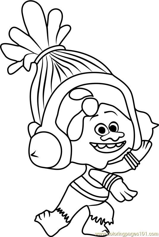 DJ Suki from Trolls Coloring Page for Kids - Free Trolls Printable