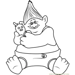 Biggie from Trolls Free Coloring Page for Kids