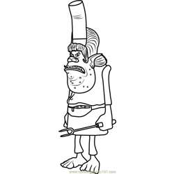 Chef from Trolls Free Coloring Page for Kids