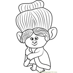 Grandma Rosiepuff from Trolls Free Coloring Page for Kids