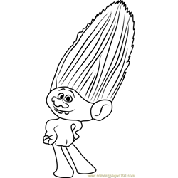 Guy Diamond from Trolls Free Coloring Page for Kids