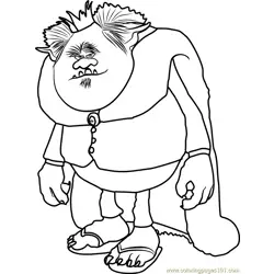 King Gristle from Trolls Free Coloring Page for Kids