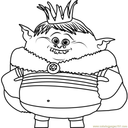 Prince Gristle from Trolls Free Coloring Page for Kids