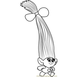Smidge from Trolls Free Coloring Page for Kids