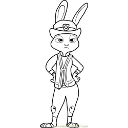 Judy Hopps Free Coloring Page for Kids