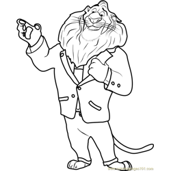 Mayor Lionheart Free Coloring Page for Kids