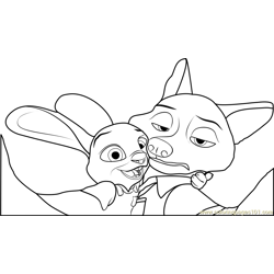 Nick and Judy Free Coloring Page for Kids