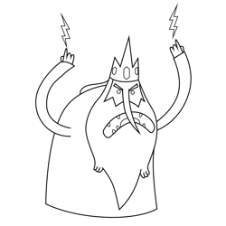 Angry Ice King Adventure Time Free Coloring Page for Kids