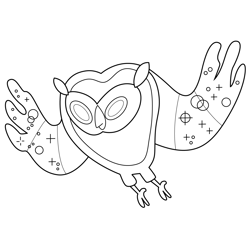 Cosmic Owl Adventure Time Free Coloring Page for Kids