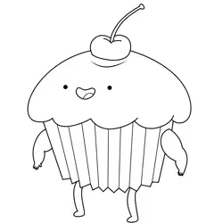 Cupcake With Cherry Adventure Time Free Coloring Page for Kids