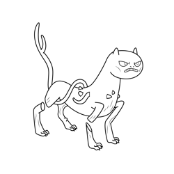 Demon Cat Adventure Time Free Coloring Page for Kids