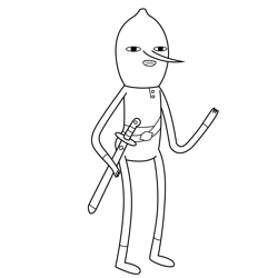 Earl Of Lemongrab Waving Hand Adventure Time Free Coloring Page for Kids