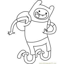Adventure Time Finn Free Coloring Page for Kids