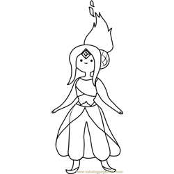 Flame Princess Free Coloring Page for Kids