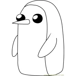 Gunter Penguin Free Coloring Page for Kids
