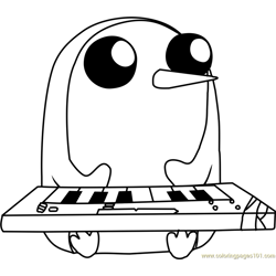 Gunter with Keyboard Free Coloring Page for Kids