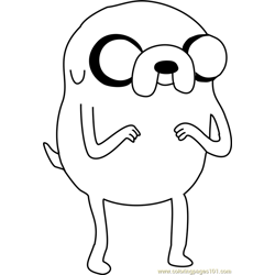 Jake the Dog Free Coloring Page for Kids