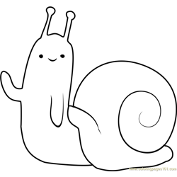 Snail Waving Free Coloring Page for Kids