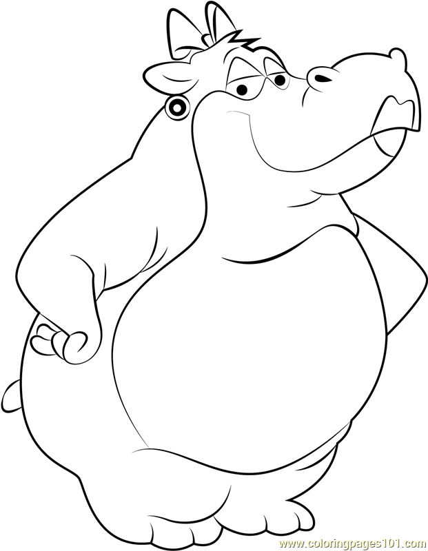 Marita Hippo Coloring Page for Kids - Free Animaniacs Printable