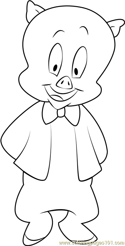 Porky Pig Coloring Page for Kids - Free Animaniacs Printable Coloring