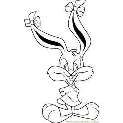 Babs Bunny Free Coloring Page for Kids