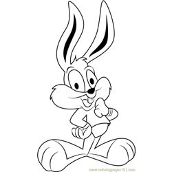 Buster Bunny Free Coloring Page for Kids