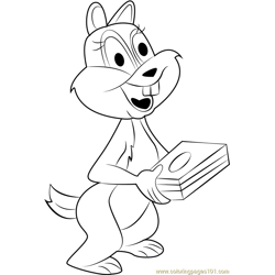 Candie Chipmunk Free Coloring Page for Kids