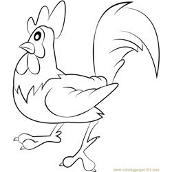 Chicken Boo Free Coloring Page for Kids