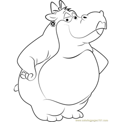 Marita Hippo Free Coloring Page for Kids