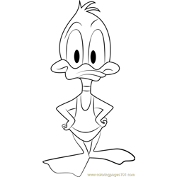 Plucky_Duck Free Coloring Page for Kids