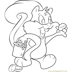 Skippy Squirrel Free Coloring Page for Kids