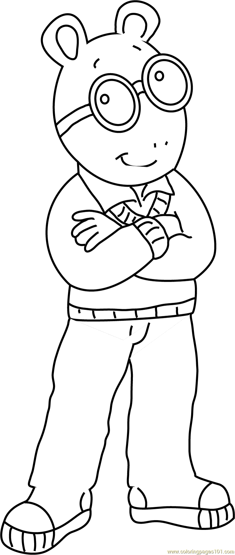 Arthur Looking Up Coloring Page for Kids - Free Arthur Printable