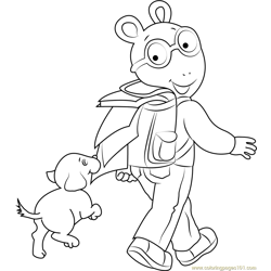 Arthur Going to School Free Coloring Page for Kids