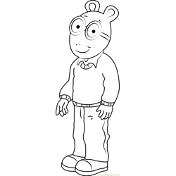 Arthur Smiling Free Coloring Page for Kids