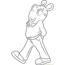 Arthur Walking Free Coloring Page for Kids