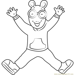 Arthur so Happy Free Coloring Page for Kids