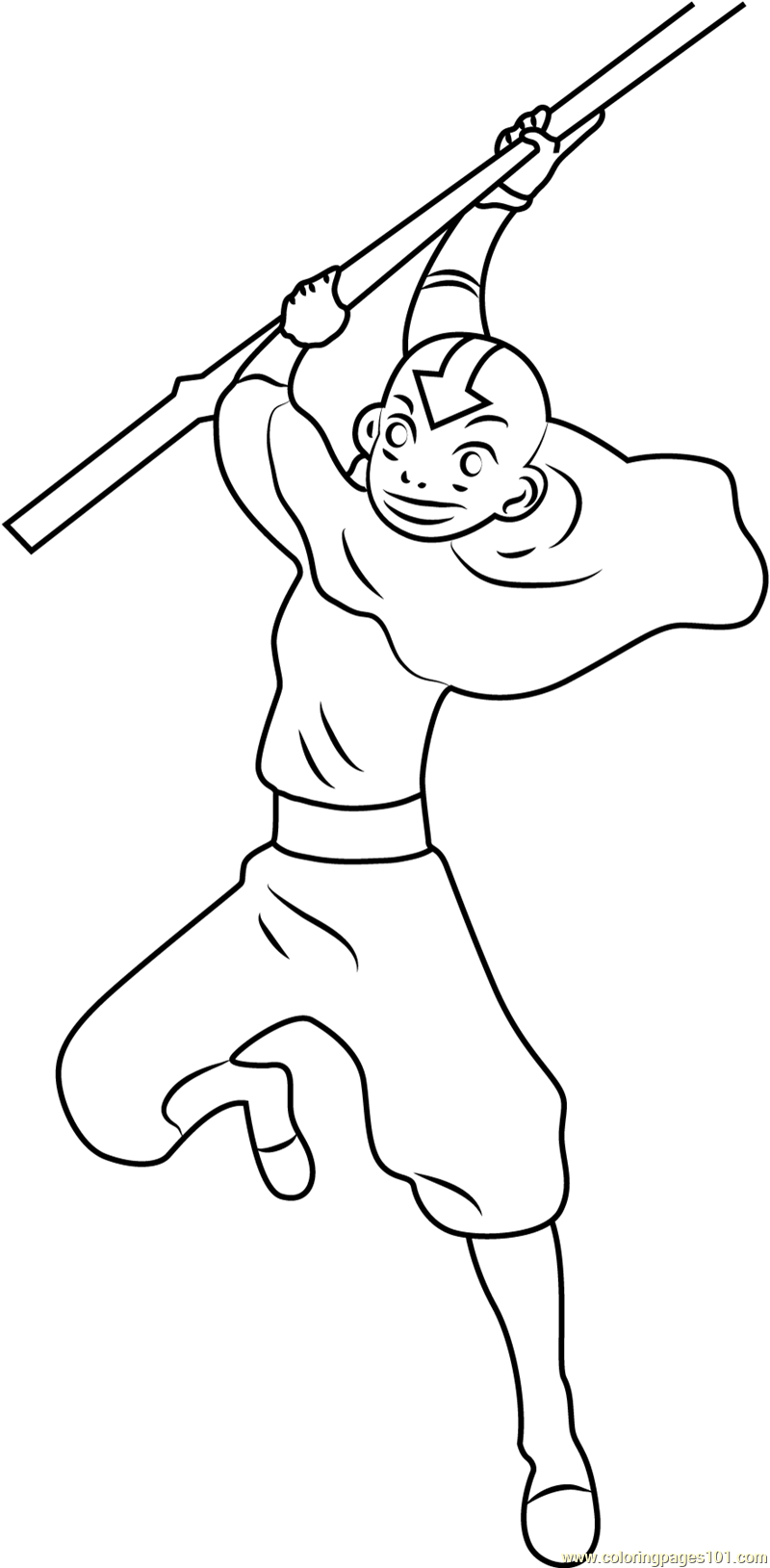 Aang Coloring Page for Kids - Free Avatar: The Last Airbender Printable