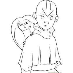Aang See Free Coloring Page for Kids