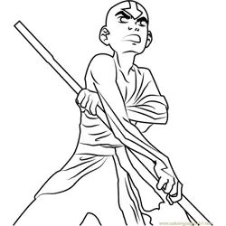 Angry Aang Free Coloring Page for Kids