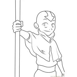Cute Aang Free Coloring Page for Kids