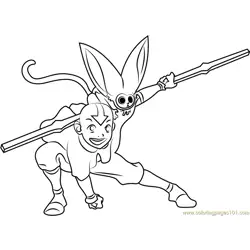 Kung Fu Avatar The Last Airbender Free Coloring Page for Kids