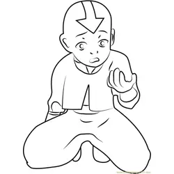 Nervous Aang Free Coloring Page for Kids