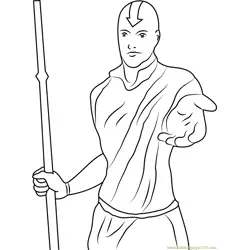 Standing Aang Free Coloring Page for Kids
