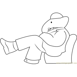 Relaxing King Babar Free Coloring Page for Kids