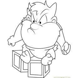 Angry Baby Taz Free Coloring Page for Kids