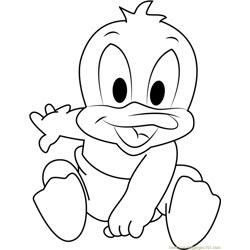 Baby Daffy Free Coloring Page for Kids