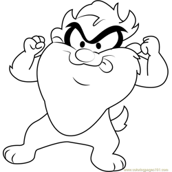 Baby Looney Tunes Taz Free Coloring Page for Kids